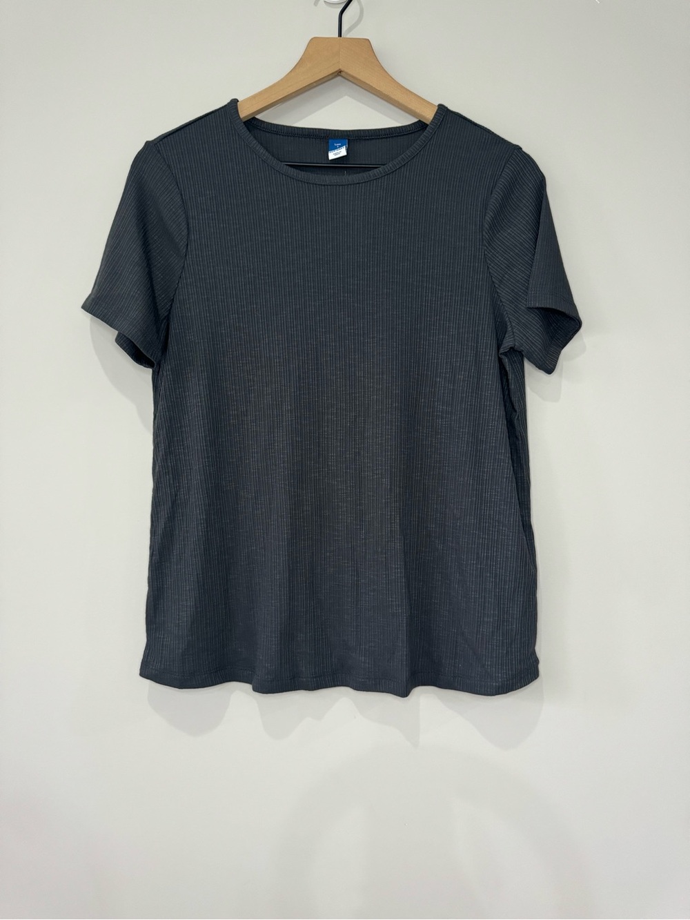 Old Navy NWT Luxe Basic Ribbed Short Sleeve Tee - Charcoal Size S